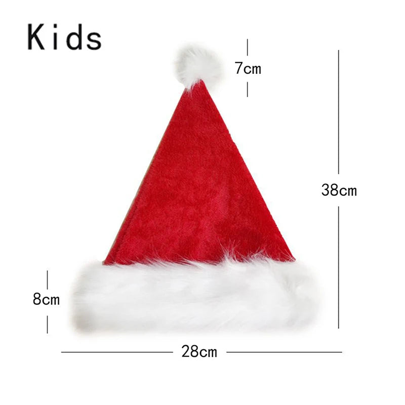 Chapeau de Noël en Peluche 2026 – Épais et Chaud, Modèle Père Noël pour Enfants et Adultes, Idéal pour Fêtes de Noël et Nouvel An Vibella
