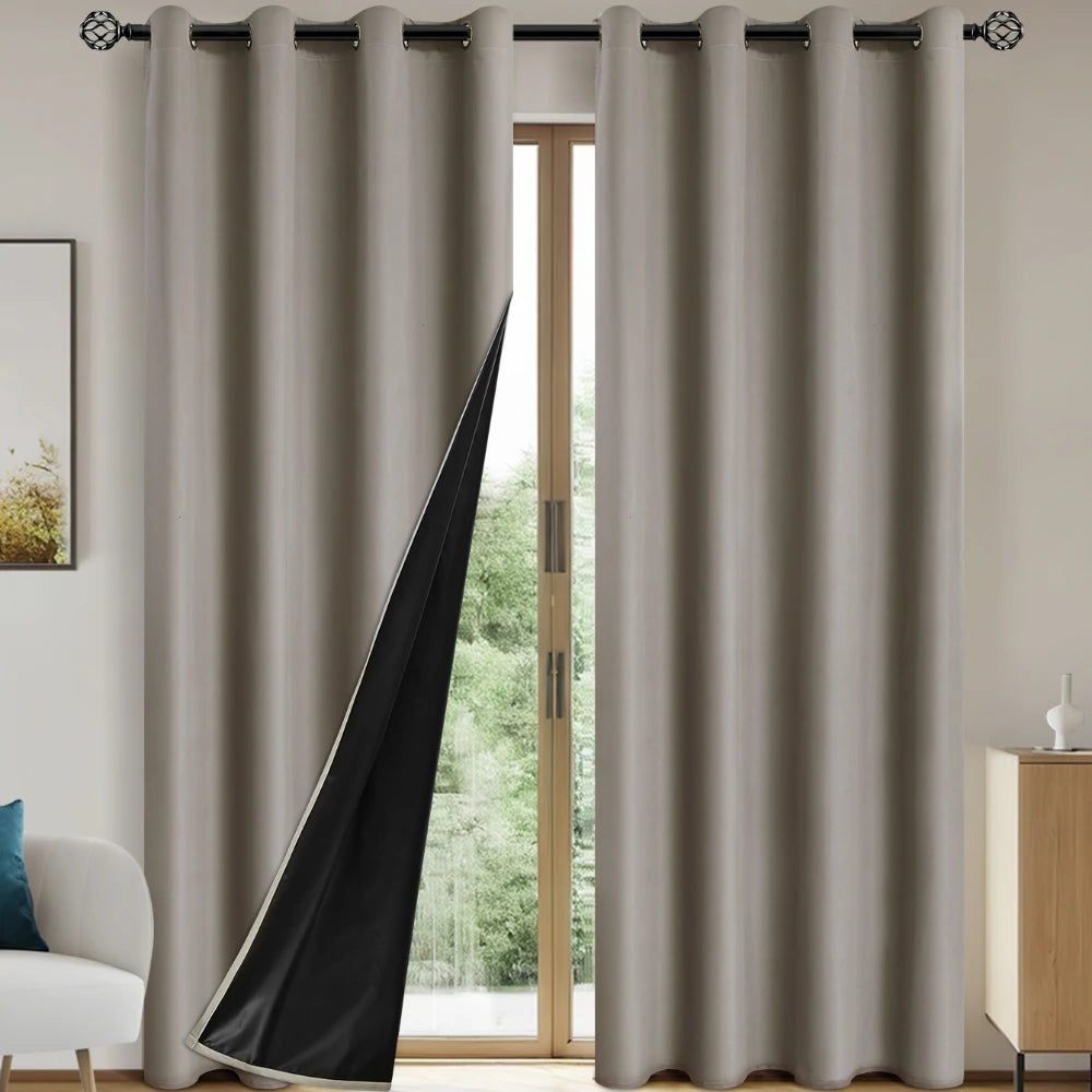 100% blackout curtain – 1 panel with eyelets, ideal for bedroom, living room and interior decoration