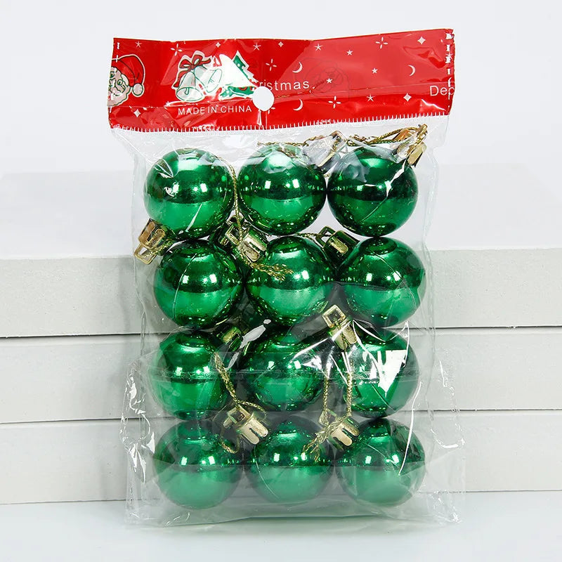 Lot de 12 Boules de Noël 3 cm – Ornements Pailletés à Suspendre pour Sapin, Décorations Maison et Nouvel An Vibella