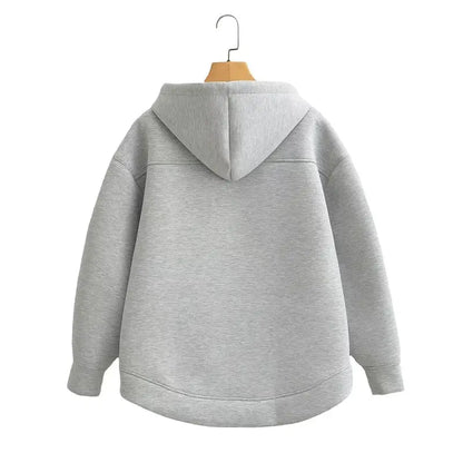 Hoodie Femme Hiver – Coupe Oversize, Zippé, Poches Pratiques, Style Décontracté Vibella