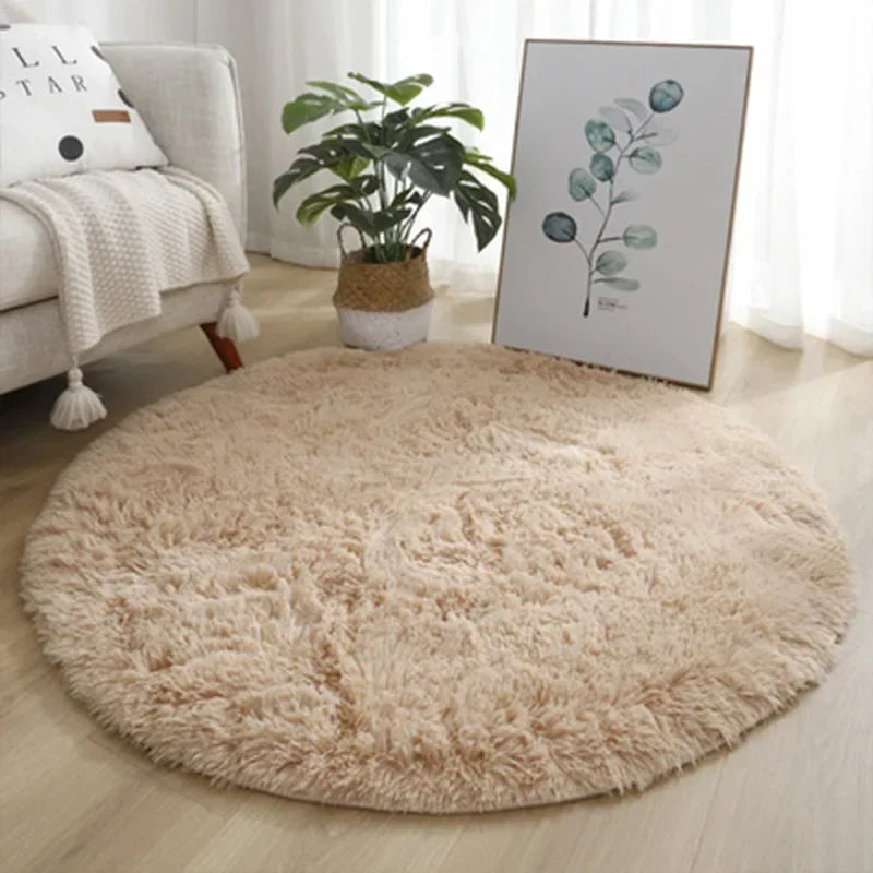Tapis Rond Ultra Doux – Moelleux & Fluffy – Tapis Blanc pour Salon, Chambre & Chambre d’Enfant – Décoration Maison Confort Luxe Vibella