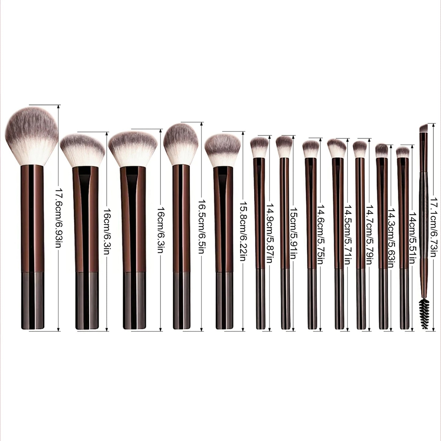 Set de 13 Pinceaux de Maquillage – Teint & Yeux | Fond de Teint, Anti-cernes, Poudre, Blush & Estompe – Outils Beauté Professionnels Vibella