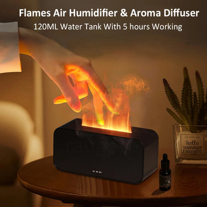 Diffuseur d’Arômes Mini à Effet Flamme – Humidificateur 7 Couleurs LED, Huiles Essentielles & Minuterie – Pour Chambre, Maison & Bureau Vibella
