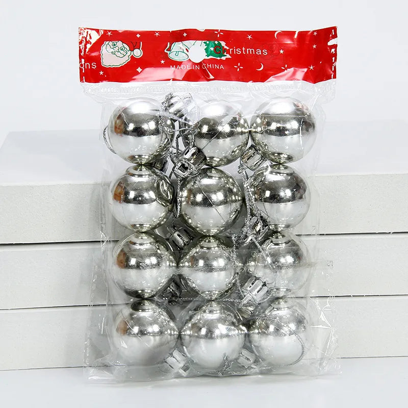 Lot de 12 Boules de Noël 3 cm – Ornements Pailletés à Suspendre pour Sapin, Décorations Maison et Nouvel An Vibella