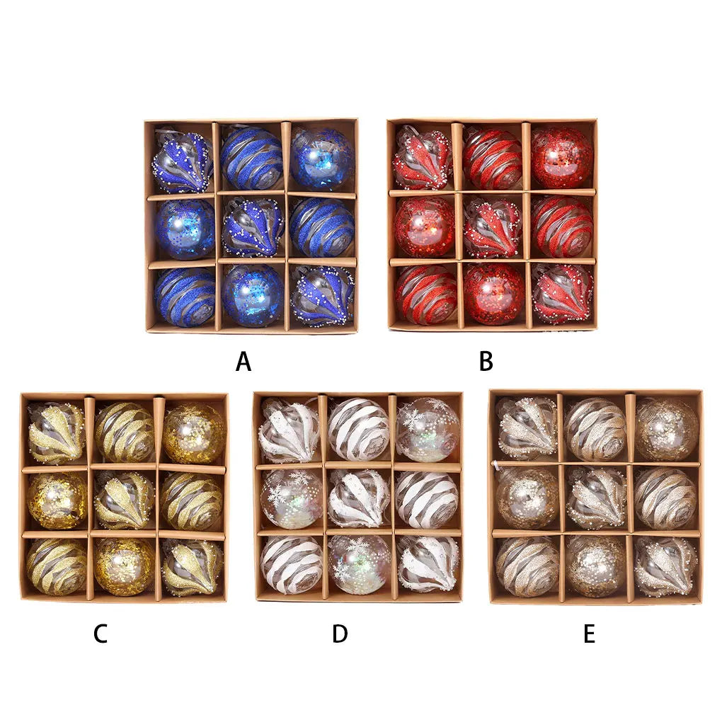 Lot de 9 Boules de Noël Champagne & Rose Gold – Ornements Élégants à Suspendre pour Sapin et Décor Festif Vibella