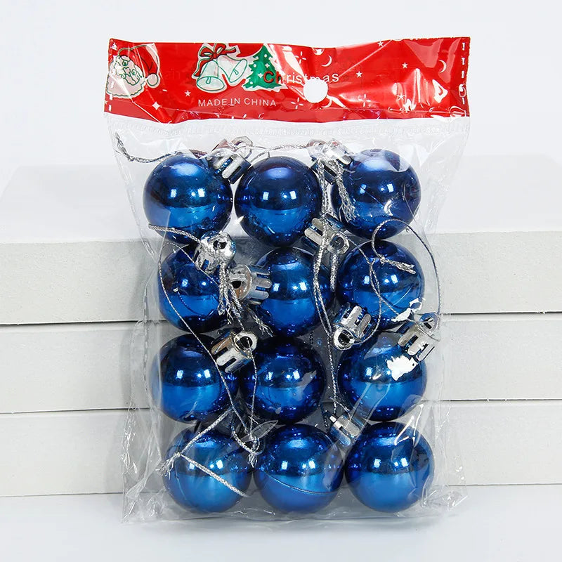 Lot de 12 Boules de Noël 3 cm – Ornements Pailletés à Suspendre pour Sapin, Décorations Maison et Nouvel An Vibella