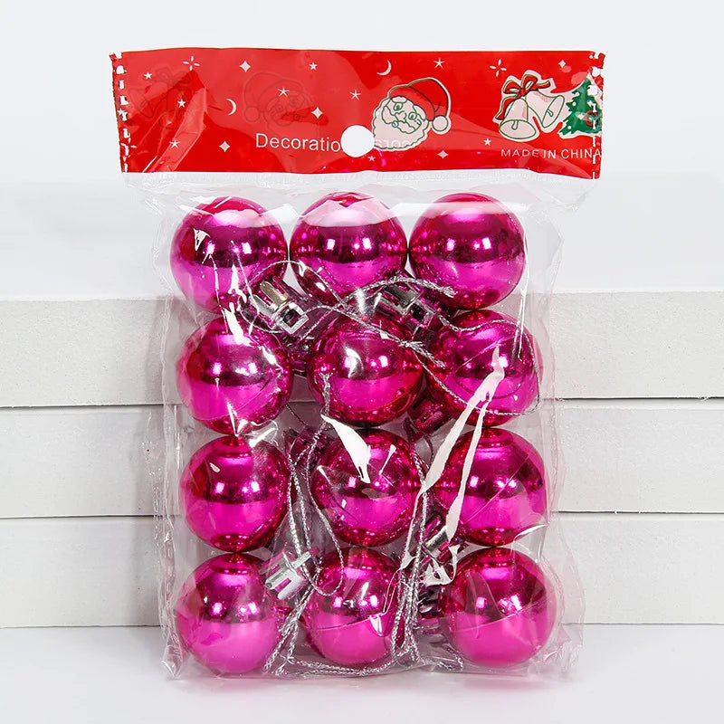 Lot de 12 Boules de Noël 3 cm – Ornements Pailletés à Suspendre pour Sapin, Décorations Maison et Nouvel An Vibella