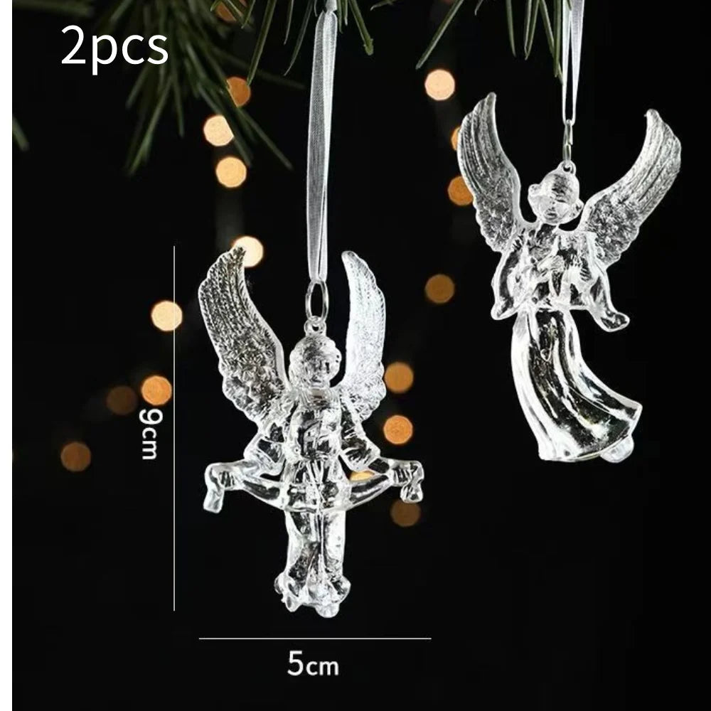 Lot de 3 Pendants Flocons de Neige en Acrylique Transparent – Décorations de Sapin de Noël pour la Maison et le Nouvel An Vibella