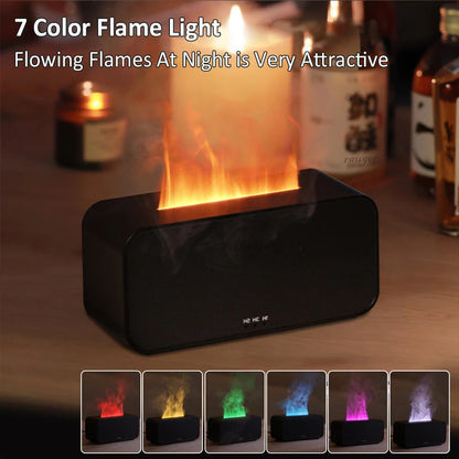 Diffuseur d’Arômes Mini à Effet Flamme – Humidificateur 7 Couleurs LED, Huiles Essentielles & Minuterie – Pour Chambre, Maison & Bureau Vibella