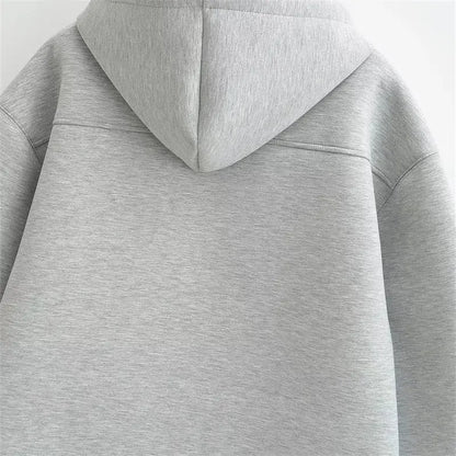 Hoodie Femme Hiver – Coupe Oversize, Zippé, Poches Pratiques, Style Décontracté Vibella