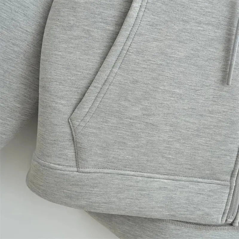Hoodie Femme Hiver – Coupe Oversize, Zippé, Poches Pratiques, Style Décontracté Vibella