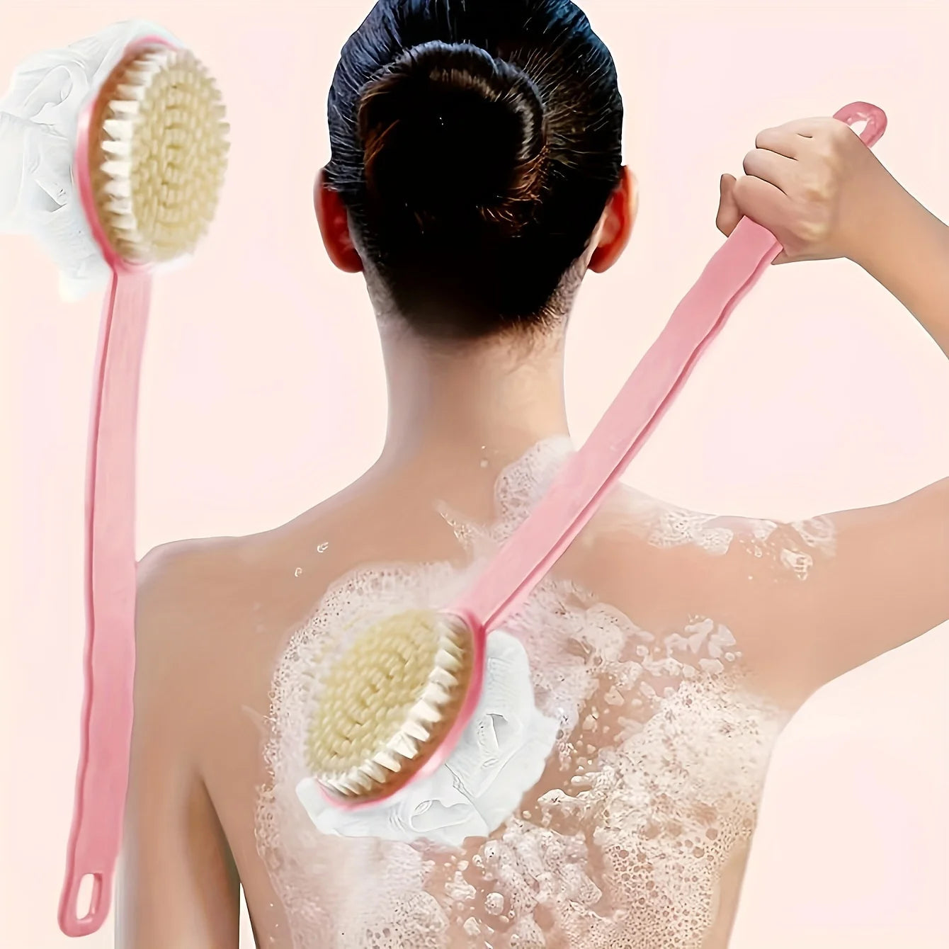 Brosse de Douche Exfoliante – Long Manche Souple, Gommage & Massage – Accessoire de Bain Pour un Nettoyage Profond du Corps Vibella