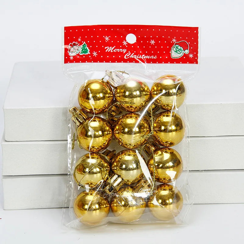Lot de 12 Boules de Noël 3 cm – Ornements Pailletés à Suspendre pour Sapin, Décorations Maison et Nouvel An Vibella