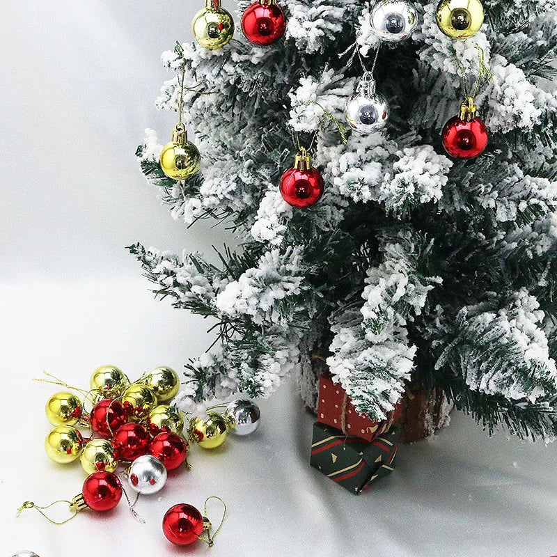 Lot de 12 Boules de Noël 3 cm – Ornements Pailletés à Suspendre pour Sapin, Décorations Maison et Nouvel An Vibella