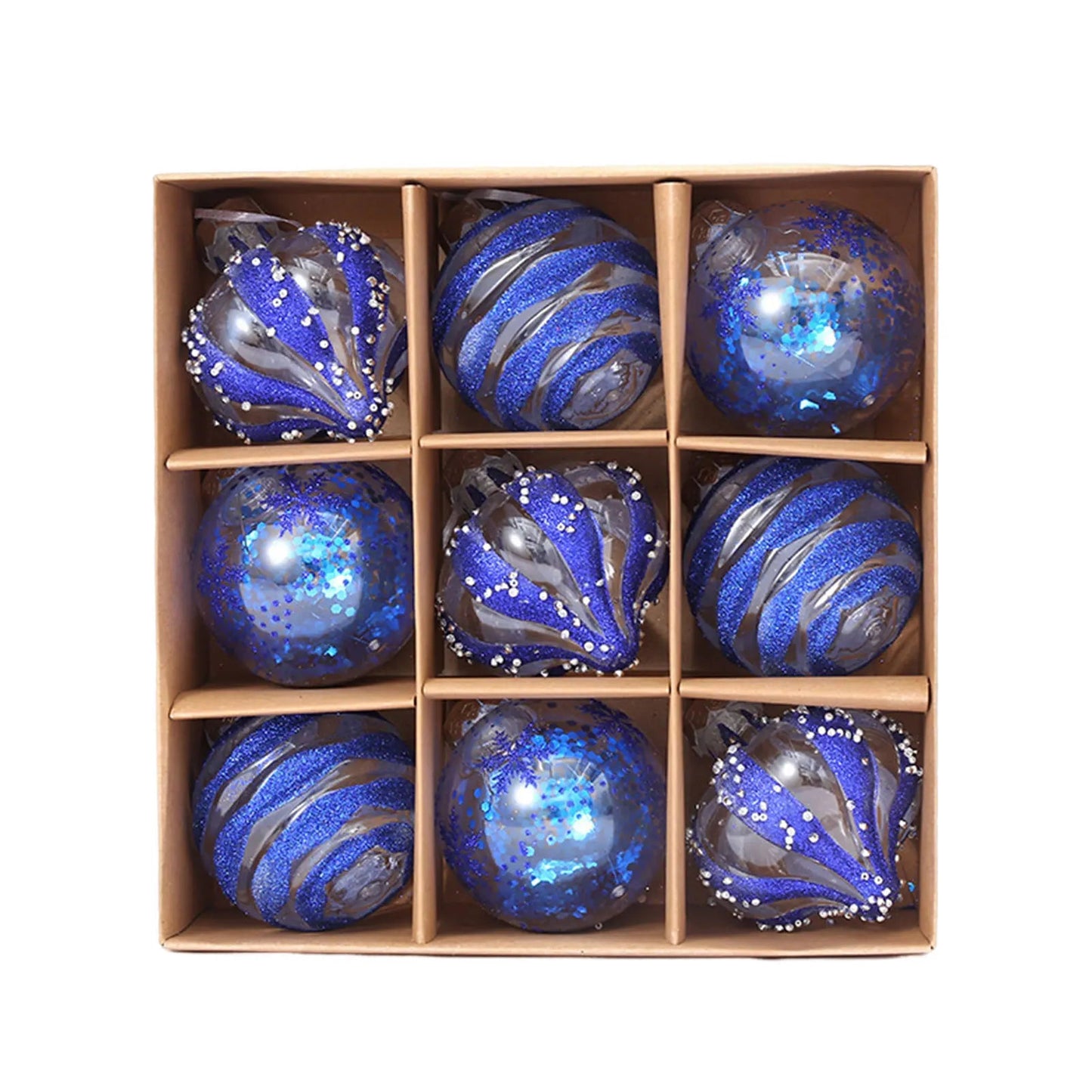 Lot de 9 Boules de Noël Champagne & Rose Gold – Ornements Élégants à Suspendre pour Sapin et Décor Festif Vibella