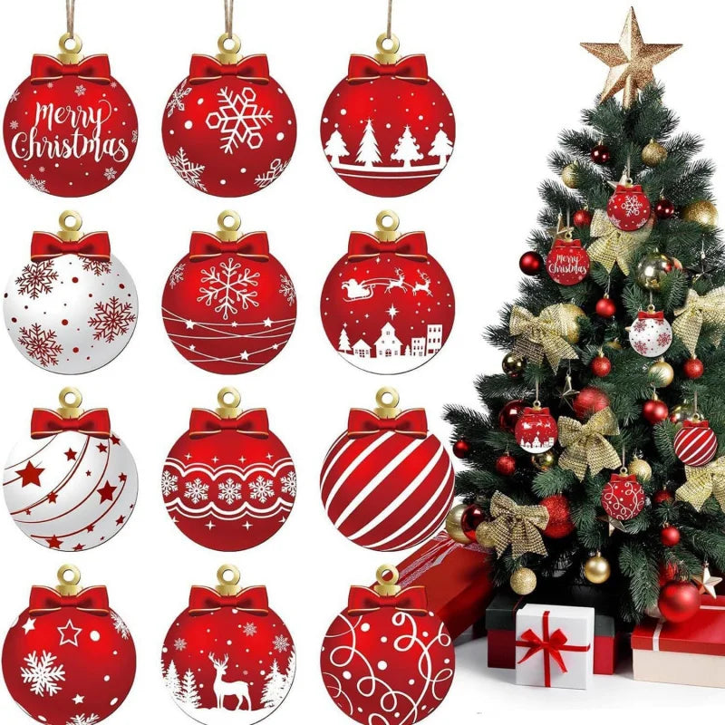 Lot de 12 Boules de Noël – Décorations Festives pour Sapin, Noël 2026 Vibella
