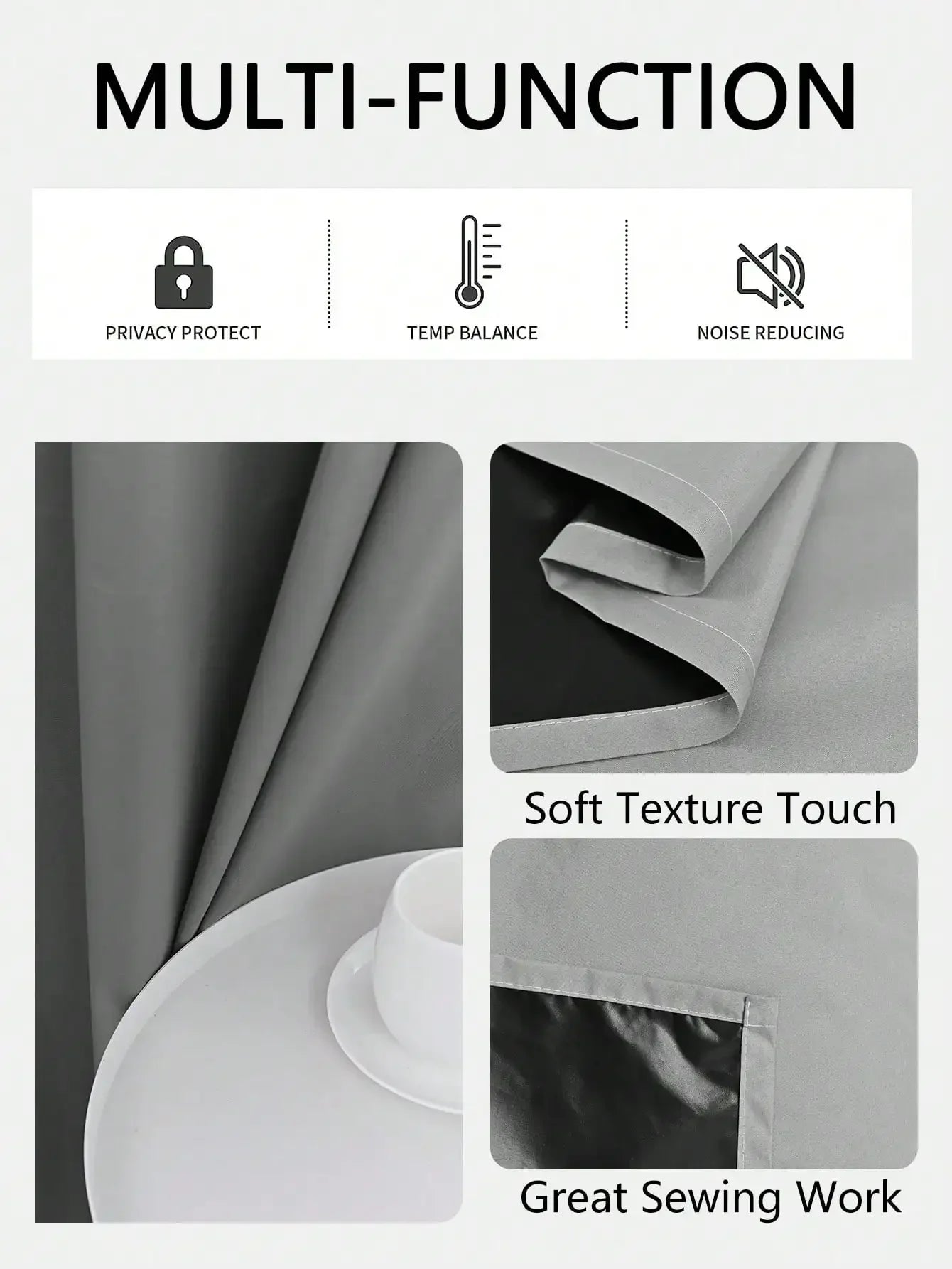 Rideau occultant 100 % – 1 panneau avec œillets, idéal pour chambre, salon et décoration intérieure