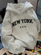 Hoodie Femme Coupe Décontractée – Sweat NEW YORK U.S.A., Style Casual Streetwear Unisexe Vibella