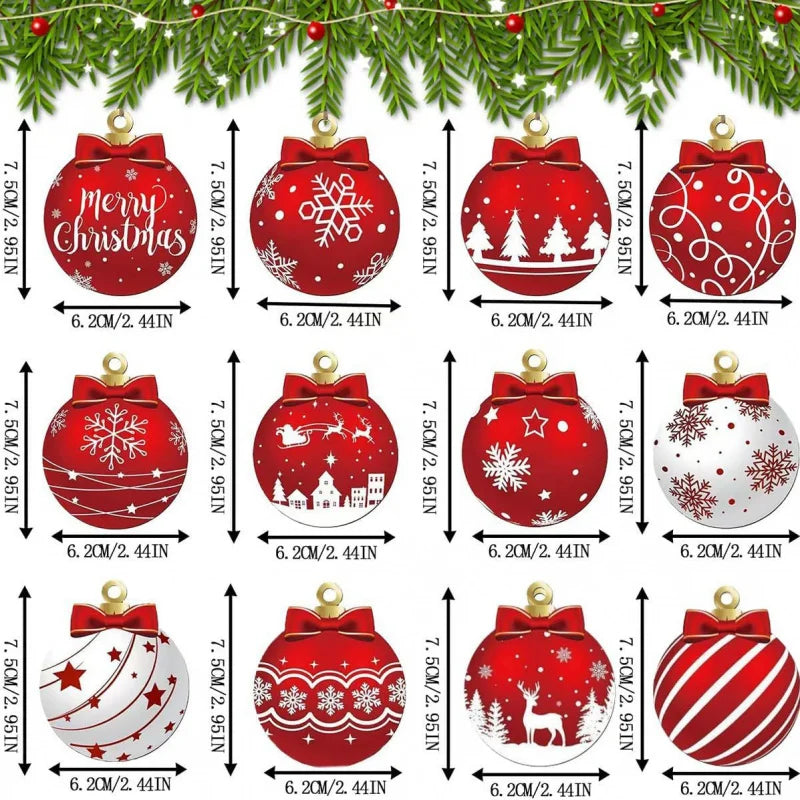 Lot de 12 Boules de Noël – Décorations Festives pour Sapin, Noël 2026 Vibella