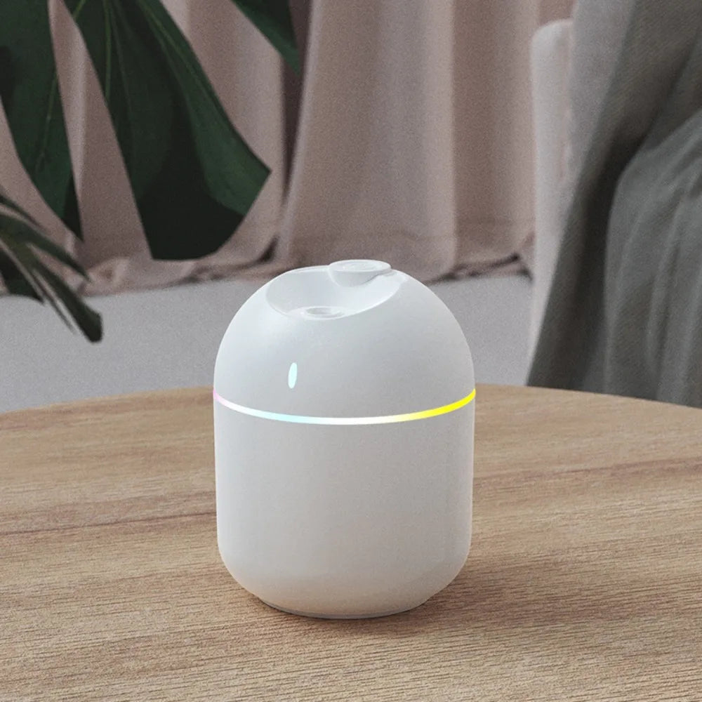 Mini Humidificateur d’Air 270 ml – Diffuseur d’Arômes LED avec Veilleuse & Arrêt Automatique – USB, Pour Maison et Bureau Vibella